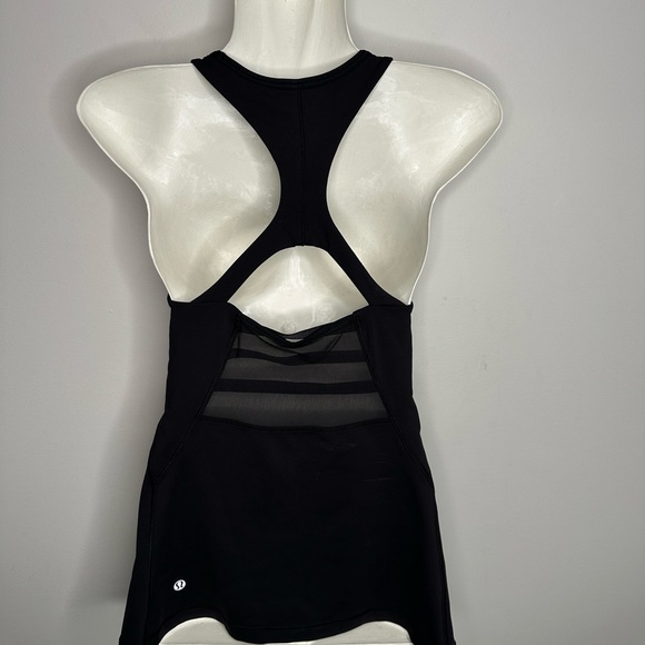 Lululemon | Womens Black Mesh Panel Racerback Active Workout Tank Top Sz 4 - Picture 7 of 11